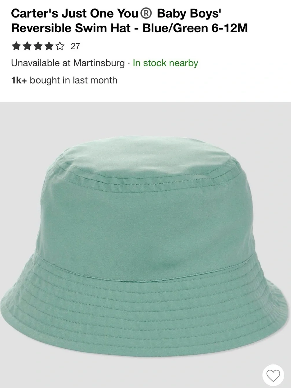 Carter’s - Reversible Sun and Swim Hat